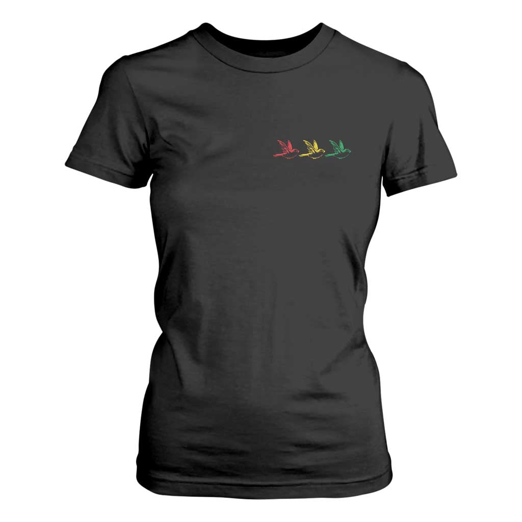 Little Birds T Shirt For Women Rastafari Rasta Reggae Music Jamaican Pride TS10 Black Print Your Wear
