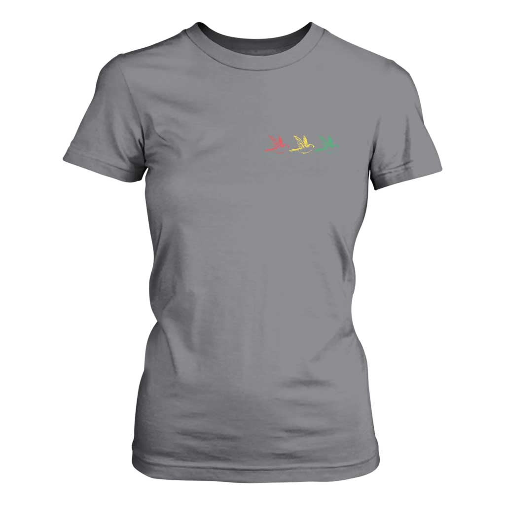 Little Birds T Shirt For Women Rastafari Rasta Reggae Music Jamaican Pride TS10 Charcoal Print Your Wear