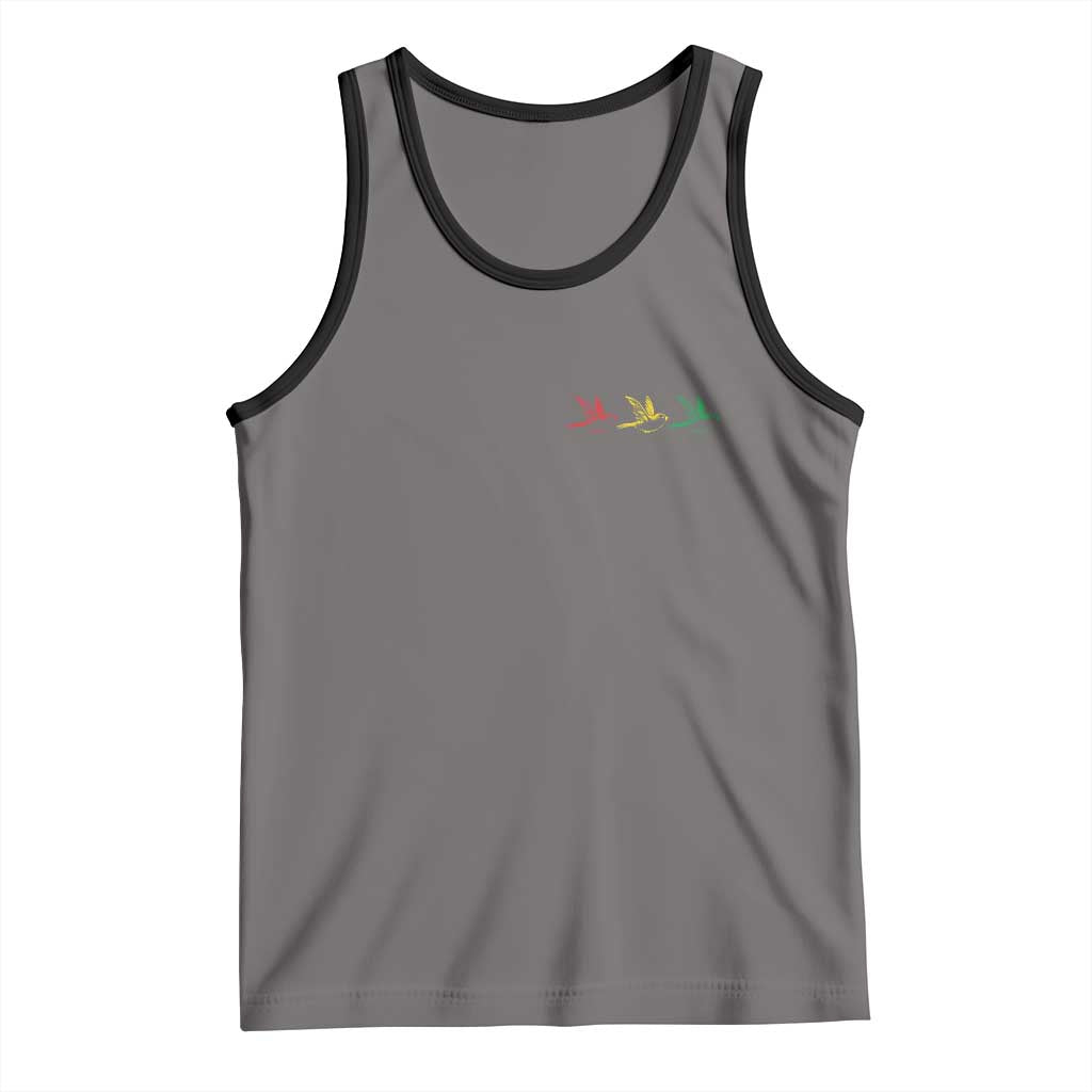 Little Birds Tank Top Rastafari Rasta Reggae Music Jamaican Pride TS10 Deep Heather Black Print Your Wear