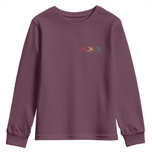 Little Birds Youth Sweatshirt Rastafari Rasta Reggae Music Jamaican Pride TS10 Maroon Print Your Wear