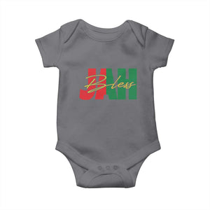 Rastafarian Jah Bless Baby Onesie Retro Reggae Rastafari Jamaica Rasta TS10 Charcoal Print Your Wear
