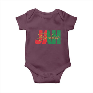 Rastafarian Jah Bless Baby Onesie Retro Reggae Rastafari Jamaica Rasta TS10 Maroon Print Your Wear