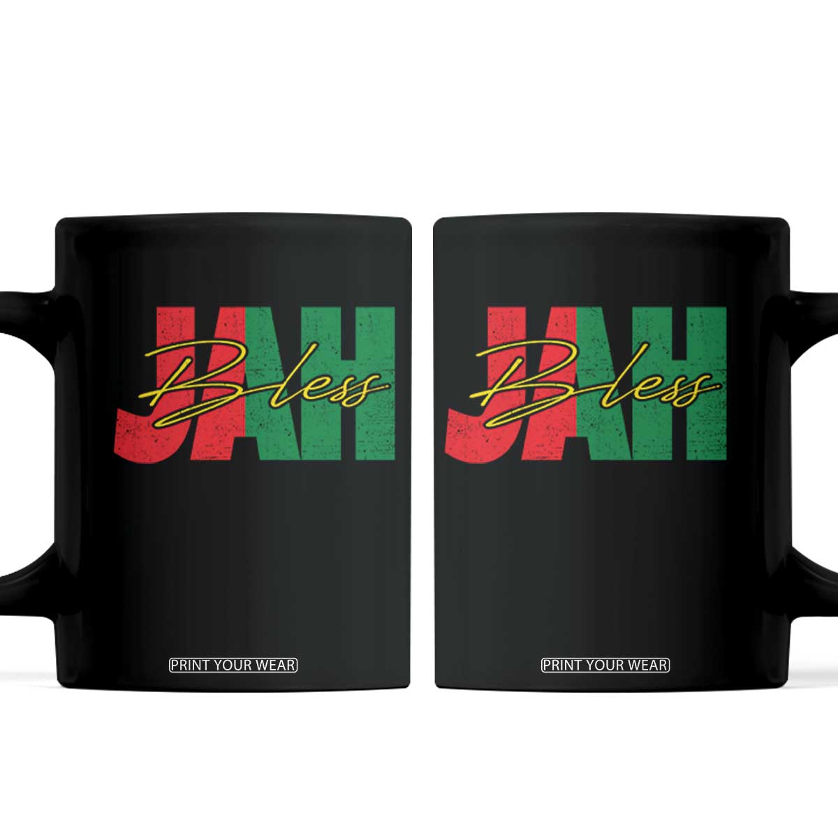 Rastafarian Jah Bless Coffee Mug Retro Reggae Rastafari Jamaica Rasta TS10 Black Print Your Wear