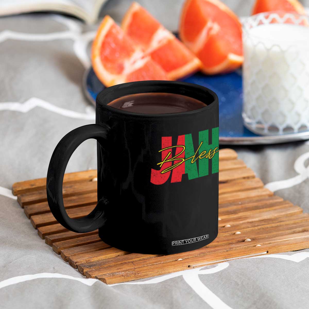 Rastafarian Jah Bless Coffee Mug Retro Reggae Rastafari Jamaica Rasta TS10 Print Your Wear
