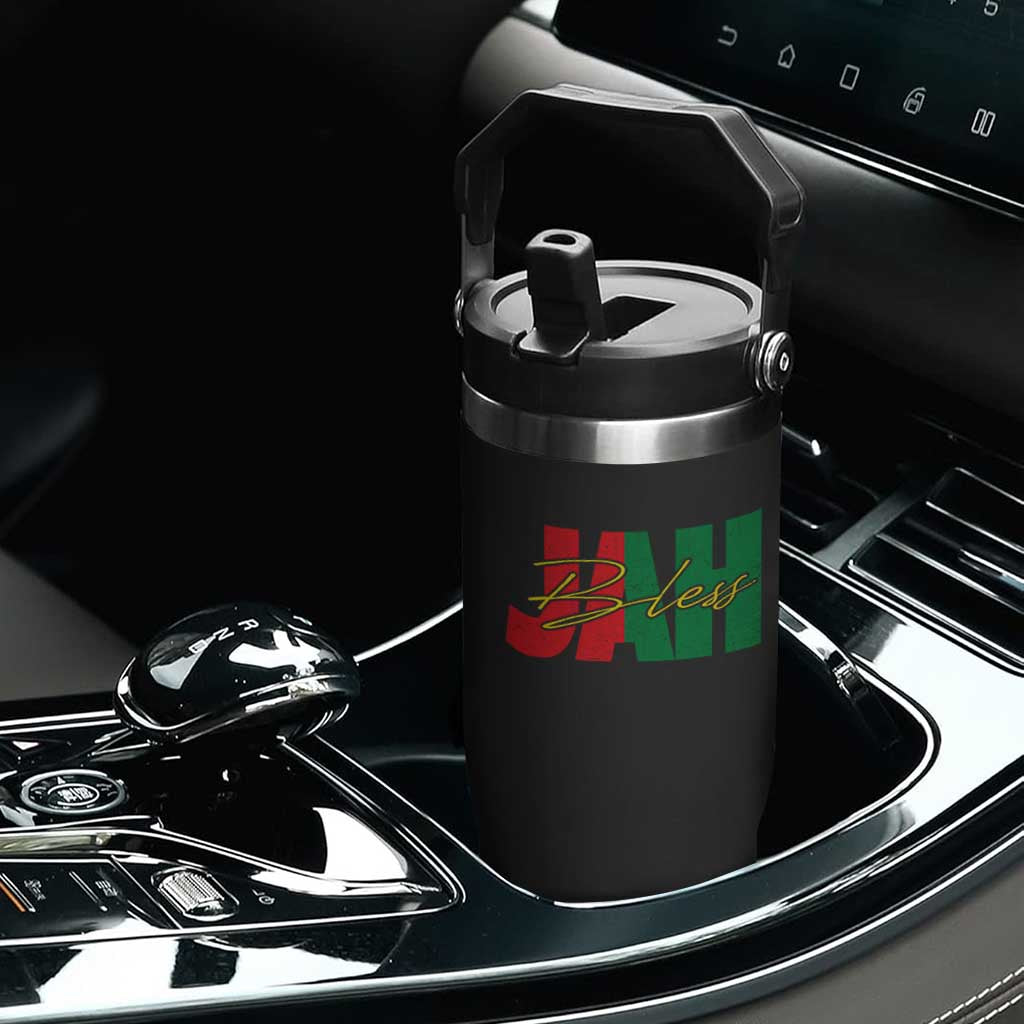 Rastafarian Jah Bless Flip Straw Tumbler Retro Reggae Rastafari Jamaica Rasta TS10 Print Your Wear
