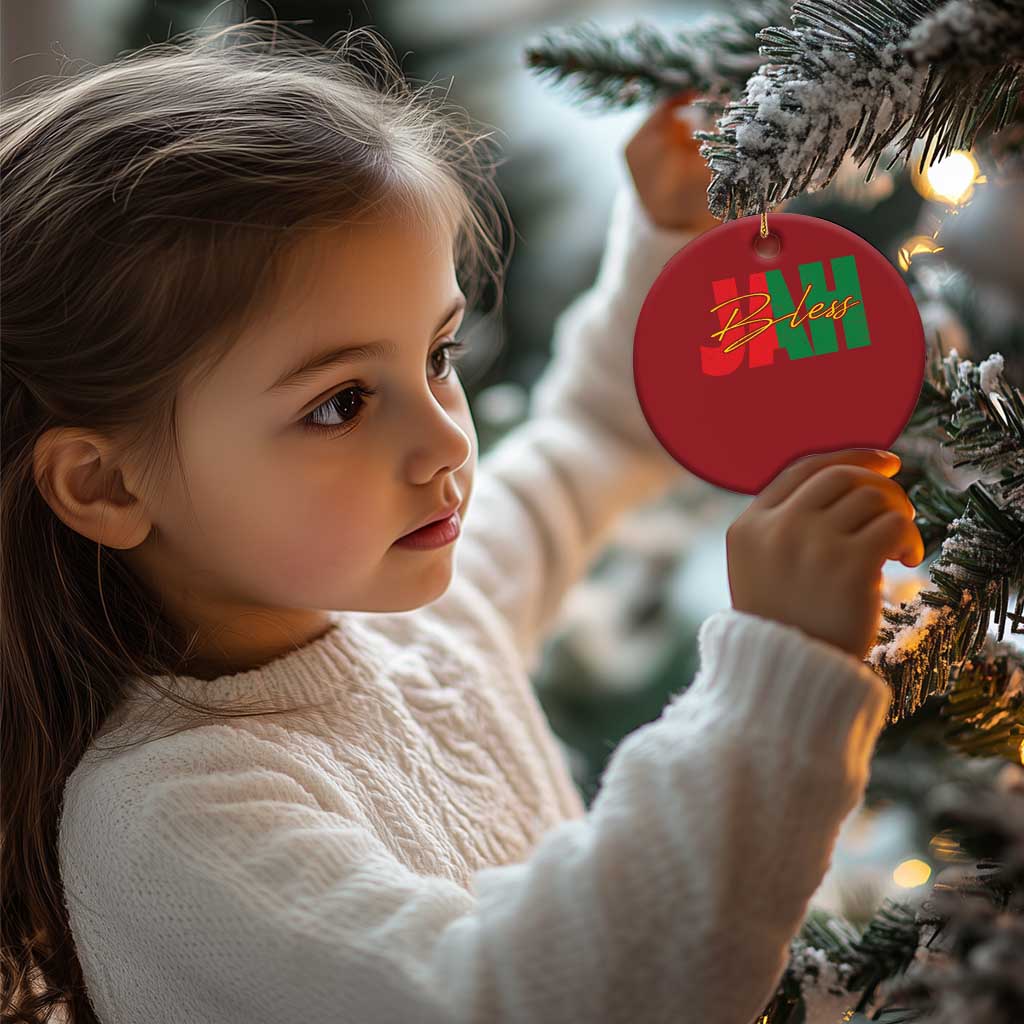 Rastafarian Jah Bless Christmas Ornament Retro Reggae Rastafari Jamaica Rasta TS10 Print Your Wear