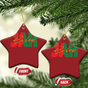 Rastafarian Jah Bless Christmas Ornament Retro Reggae Rastafari Jamaica Rasta TS10 Star Red Print Your Wear