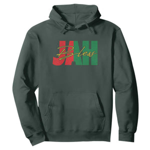 Rastafarian Jah Bless Hoodie Retro Reggae Rastafari Jamaica Rasta TS10 Dark Forest Green Print Your Wear