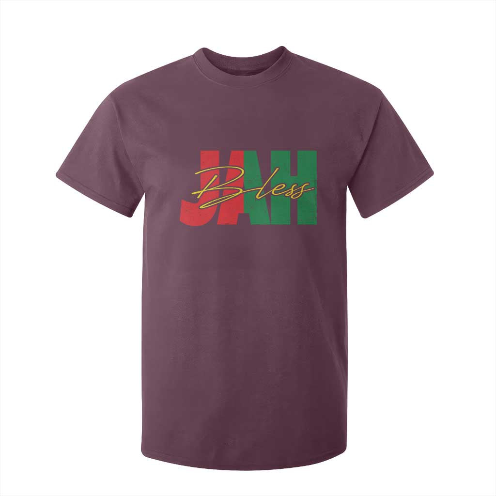 Rastafarian Jah Bless T Shirt For Kid Retro Reggae Rastafari Jamaica Rasta TS10 Maroon Print Your Wear