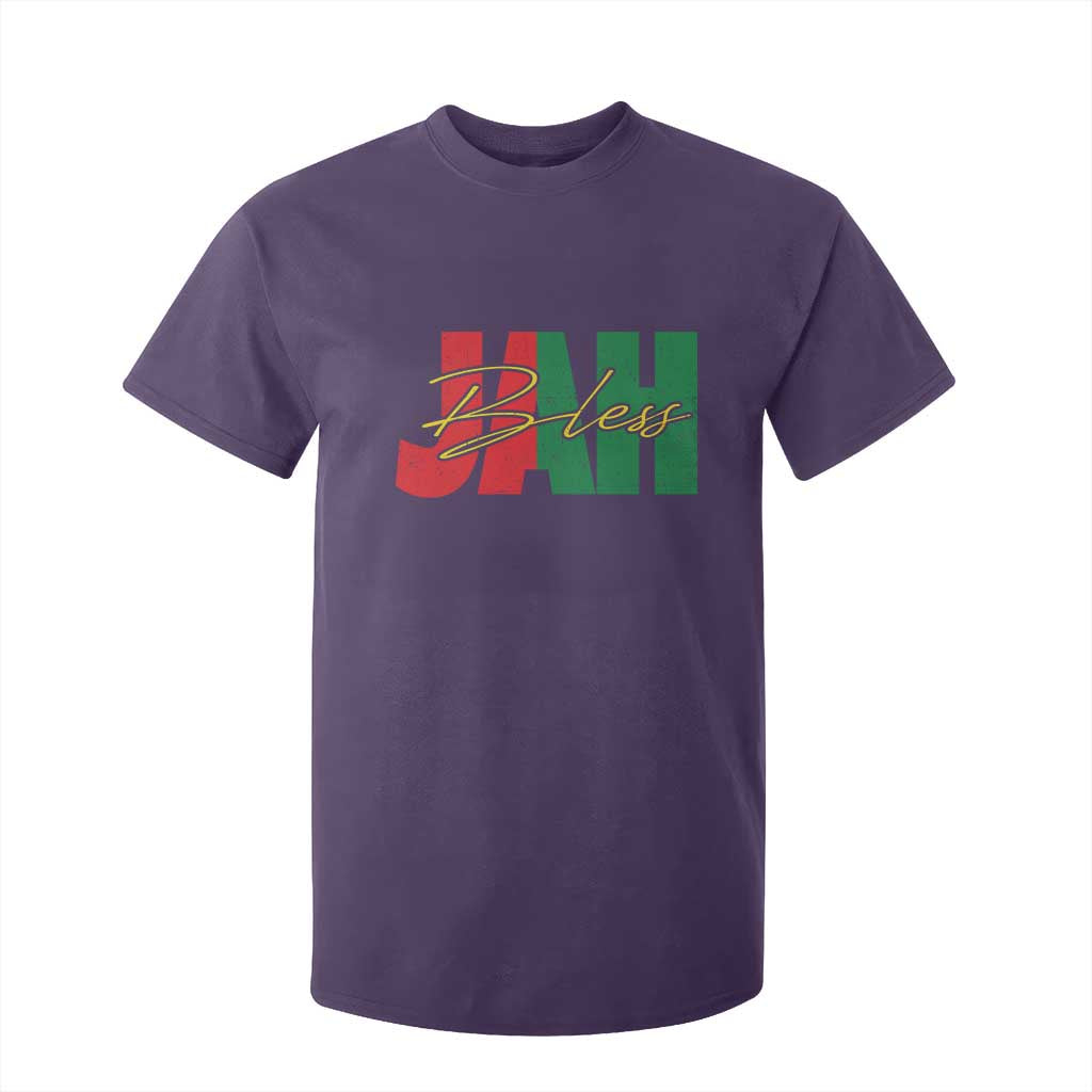 Rastafarian Jah Bless T Shirt For Kid Retro Reggae Rastafari Jamaica Rasta TS10 Purple Print Your Wear