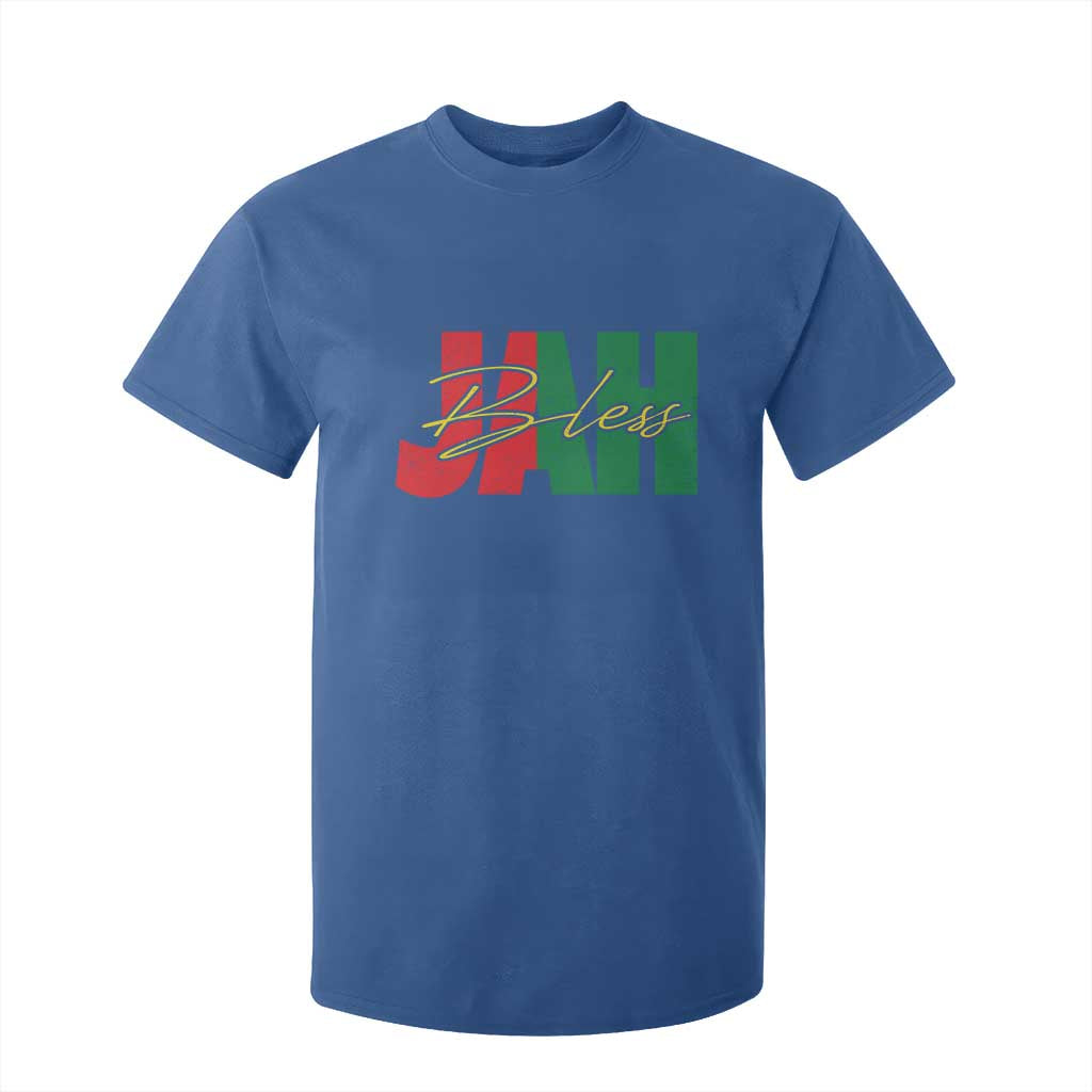 Rastafarian Jah Bless T Shirt For Kid Retro Reggae Rastafari Jamaica Rasta TS10 Royal Blue Print Your Wear