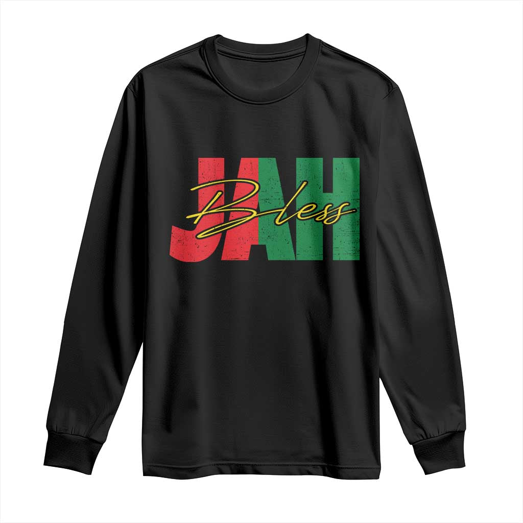 Rastafarian Jah Bless Long Sleeve Shirt Retro Reggae Rastafari Jamaica Rasta TS10 Black Print Your Wear