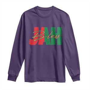 Rastafarian Jah Bless Long Sleeve Shirt Retro Reggae Rastafari Jamaica Rasta TS10 Purple Print Your Wear