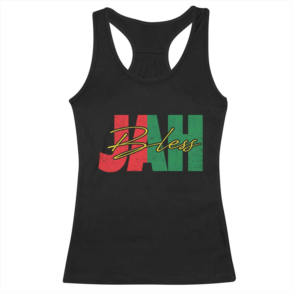 Rastafarian Jah Bless Racerback Tank Top Retro Reggae Rastafari Jamaica Rasta TS10 Black Print Your Wear