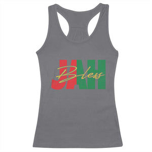 Rastafarian Jah Bless Racerback Tank Top Retro Reggae Rastafari Jamaica Rasta TS10 Charcoal Print Your Wear