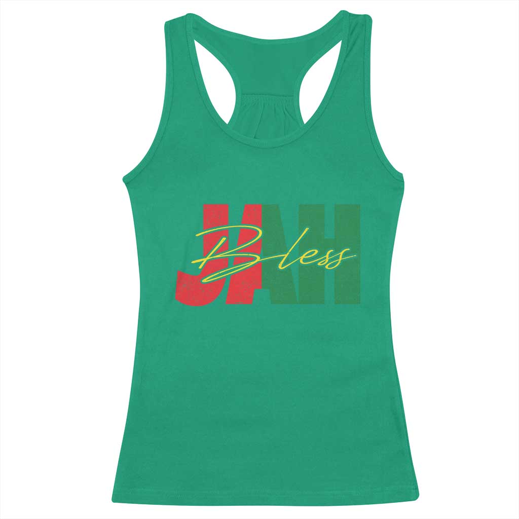 Rastafarian Jah Bless Racerback Tank Top Retro Reggae Rastafari Jamaica Rasta TS10 Irish Green Print Your Wear