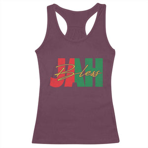 Rastafarian Jah Bless Racerback Tank Top Retro Reggae Rastafari Jamaica Rasta TS10 Maroon Print Your Wear