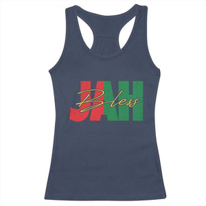 Rastafarian Jah Bless Racerback Tank Top Retro Reggae Rastafari Jamaica Rasta TS10 Navy Print Your Wear