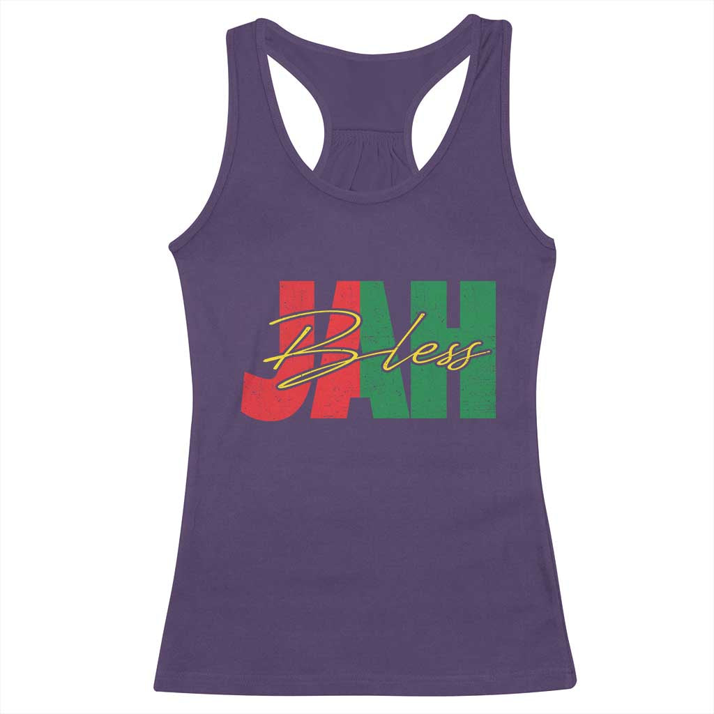 Rastafarian Jah Bless Racerback Tank Top Retro Reggae Rastafari Jamaica Rasta TS10 Purple Print Your Wear
