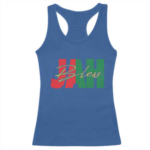 Rastafarian Jah Bless Racerback Tank Top Retro Reggae Rastafari Jamaica Rasta TS10 Royal Blue Print Your Wear