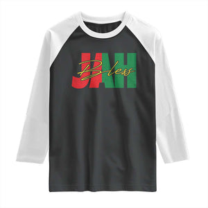 Rastafarian Jah Bless Raglan Shirt Retro Reggae Rastafari Jamaica Rasta TS10 Black White Print Your Wear