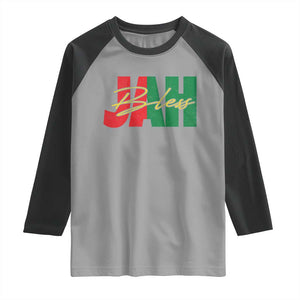 Rastafarian Jah Bless Raglan Shirt Retro Reggae Rastafari Jamaica Rasta TS10 Sport Gray Black Print Your Wear