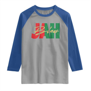 Rastafarian Jah Bless Raglan Shirt Retro Reggae Rastafari Jamaica Rasta TS10 Sport Gray Royal Print Your Wear