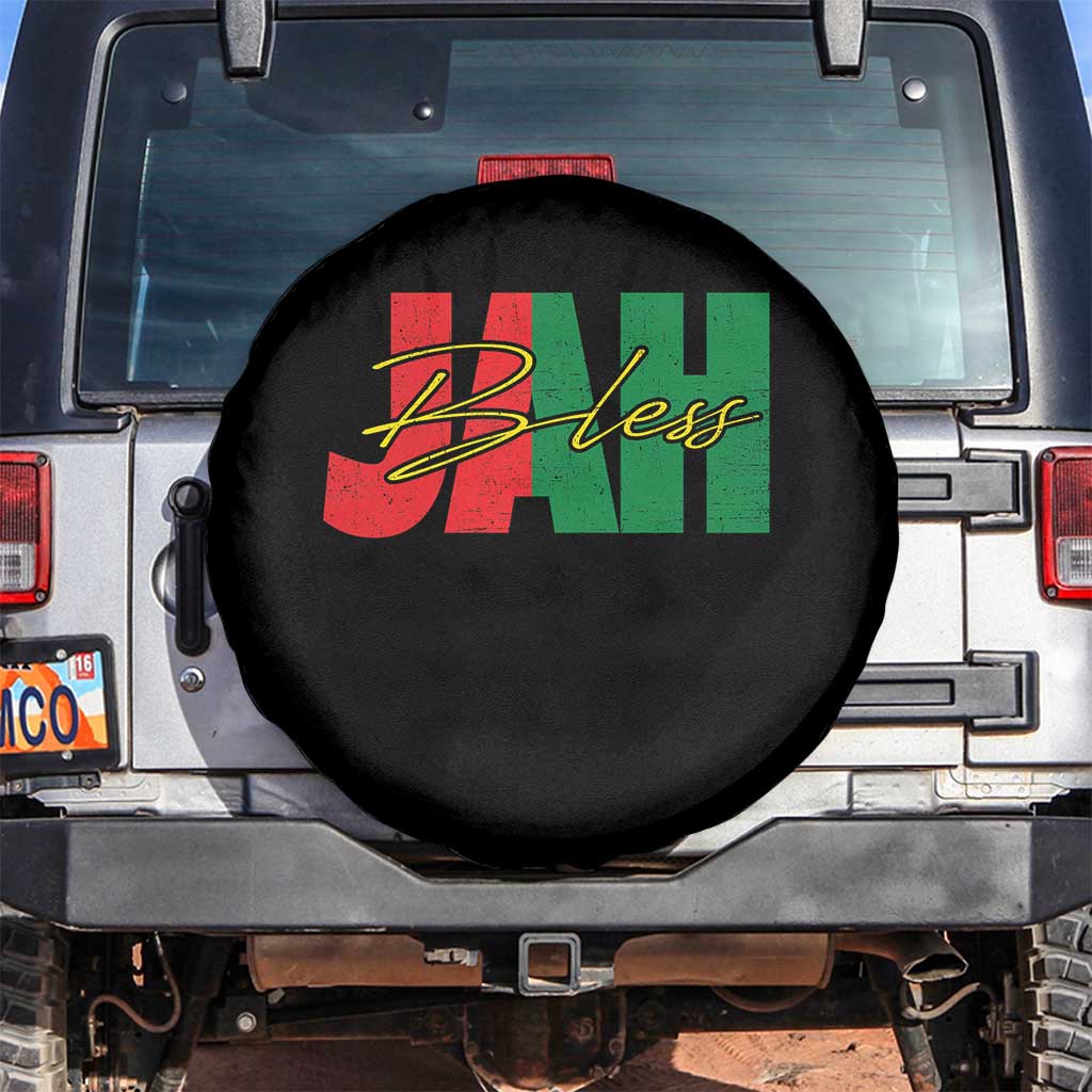 Rastafarian Jah Bless Spare Tire Cover Retro Reggae Rastafari Jamaica Rasta TS10 No hole Black Print Your Wear
