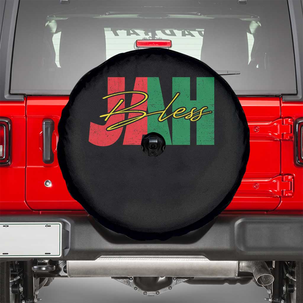 Rastafarian Jah Bless Spare Tire Cover Retro Reggae Rastafari Jamaica Rasta TS10 Black Print Your Wear