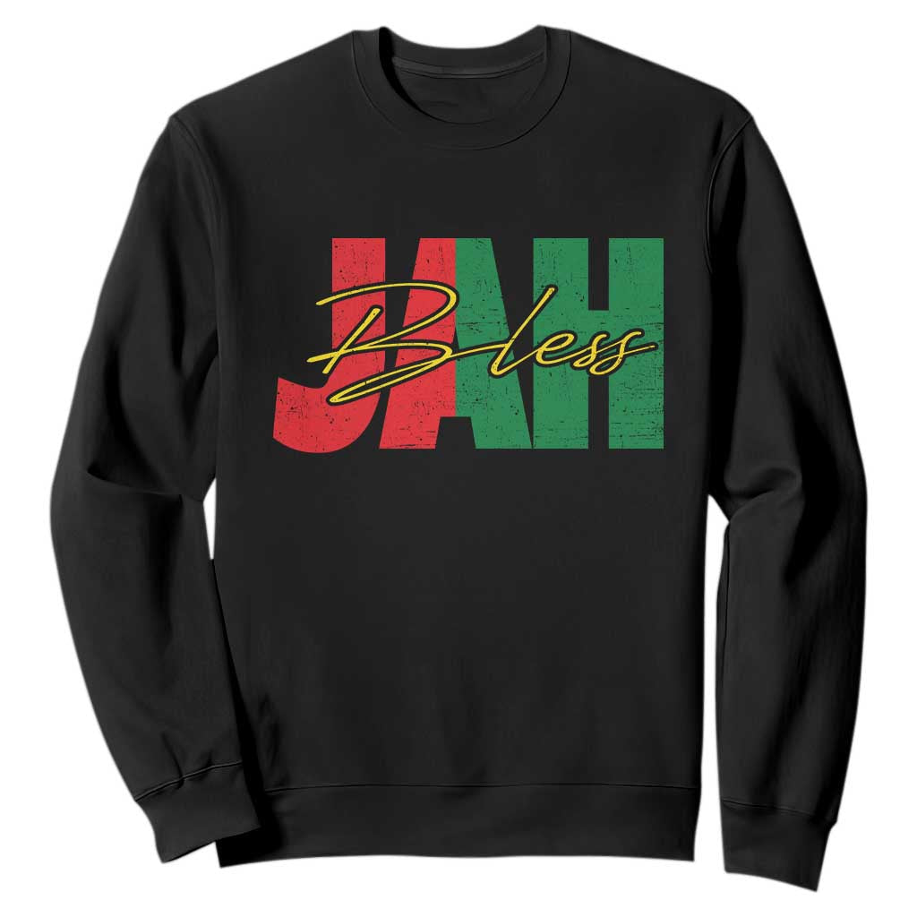 Rastafarian Jah Bless Sweatshirt Retro Reggae Rastafari Jamaica Rasta TS10 Black Print Your Wear