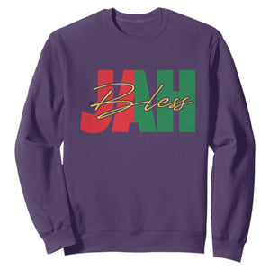 Rastafarian Jah Bless Sweatshirt Retro Reggae Rastafari Jamaica Rasta TS10 Purple Print Your Wear