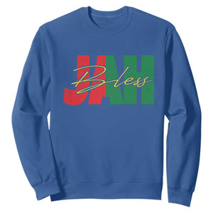 Rastafarian Jah Bless Sweatshirt Retro Reggae Rastafari Jamaica Rasta TS10 Royal Blue Print Your Wear
