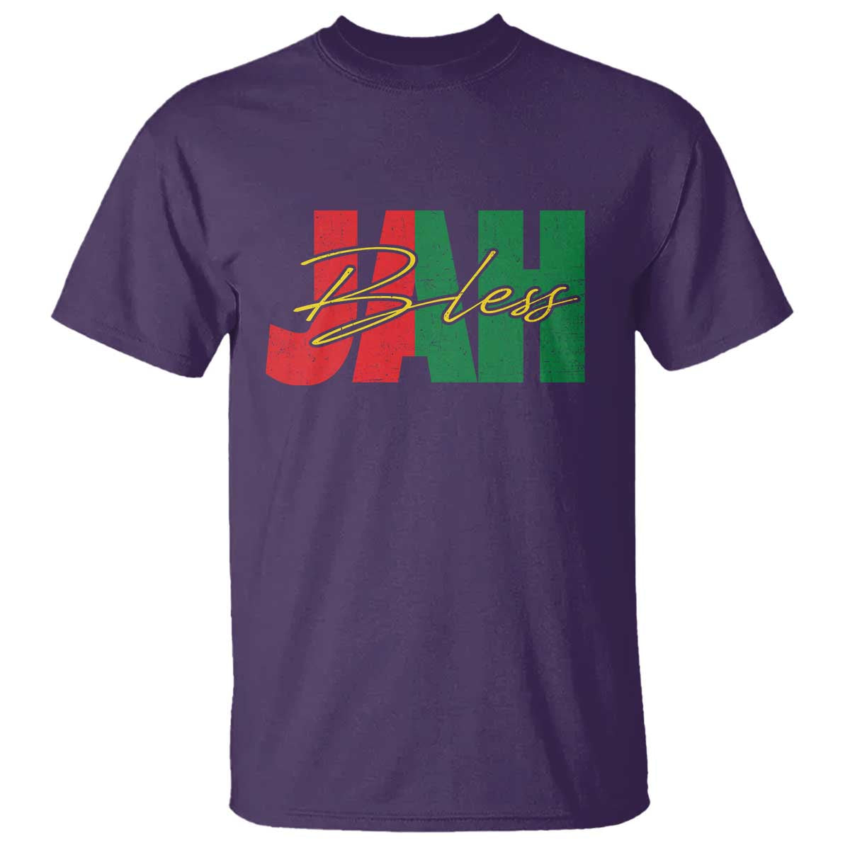 Rastafarian Jah Bless T Shirt Retro Reggae Rastafari Jamaica Rasta TS10 Purple Print Your Wear