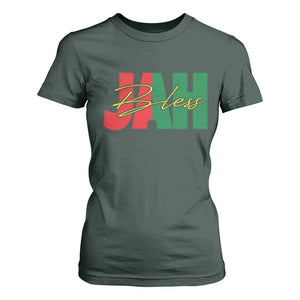 Rastafarian Jah Bless T Shirt For Women Retro Reggae Rastafari Jamaica Rasta TS10 Dark Forest Green Print Your Wear