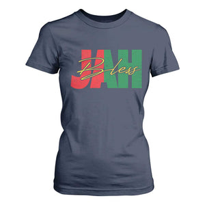Rastafarian Jah Bless T Shirt For Women Retro Reggae Rastafari Jamaica Rasta TS10 Navy Print Your Wear