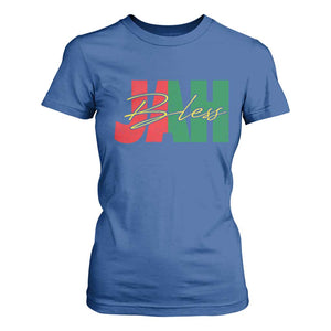 Rastafarian Jah Bless T Shirt For Women Retro Reggae Rastafari Jamaica Rasta TS10 Royal Blue Print Your Wear