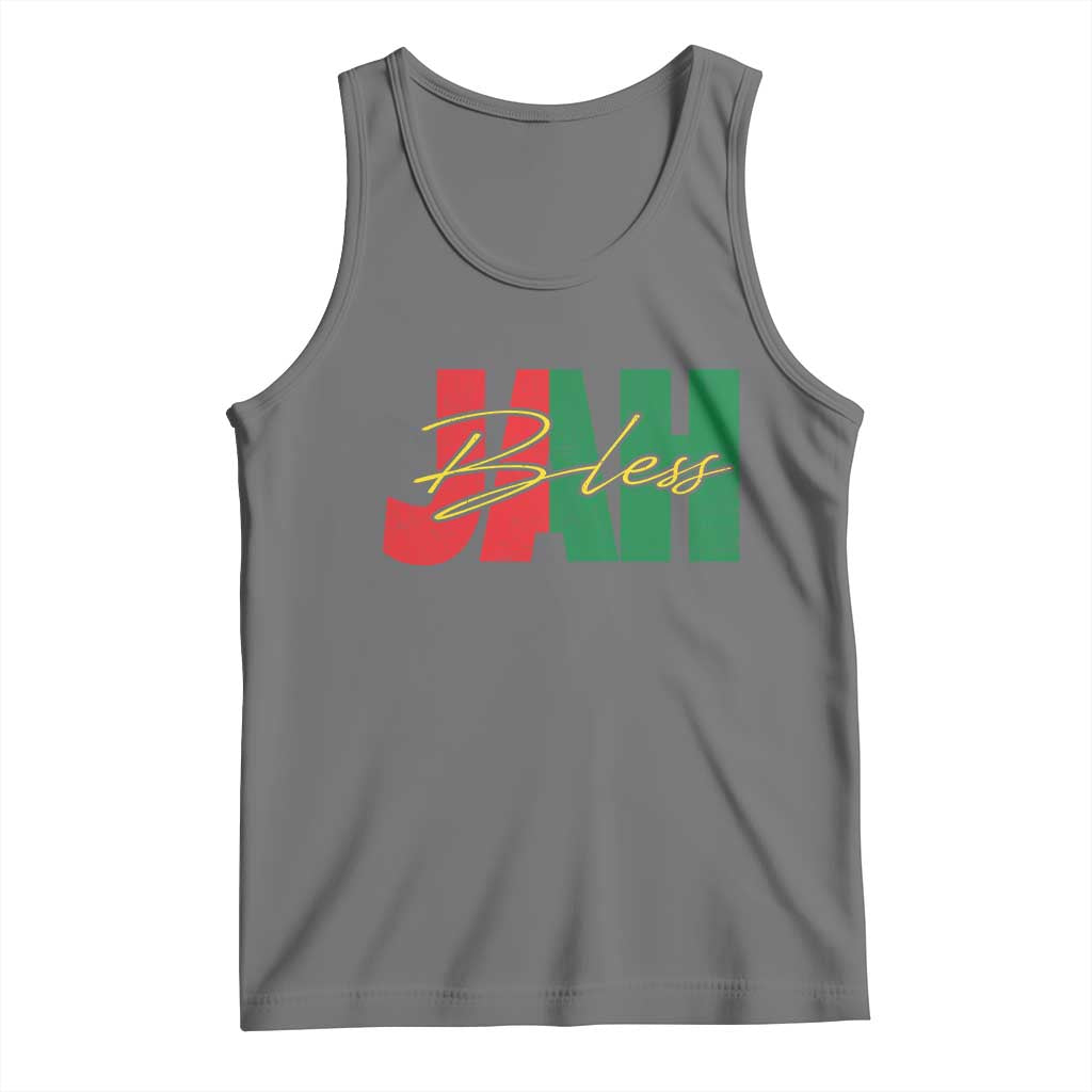 Rastafarian Jah Bless Tank Top Retro Reggae Rastafari Jamaica Rasta TS10 Black Heather Print Your Wear