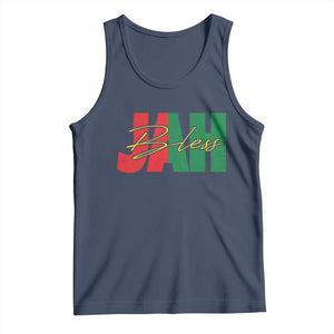 Rastafarian Jah Bless Tank Top Retro Reggae Rastafari Jamaica Rasta TS10 Navy Print Your Wear