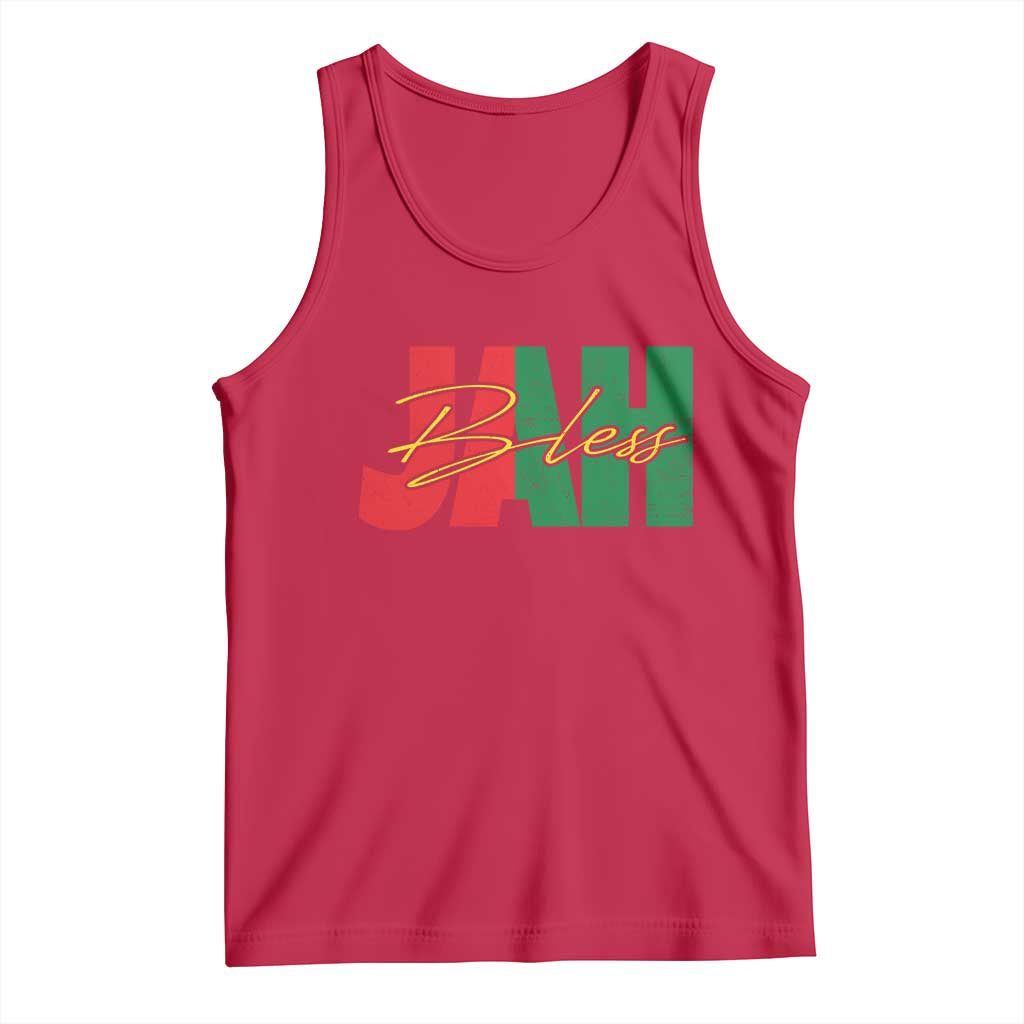 Rastafarian Jah Bless Tank Top Retro Reggae Rastafari Jamaica Rasta TS10 Red Print Your Wear