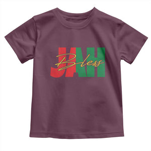 Rastafarian Jah Bless Toddler T Shirt Retro Reggae Rastafari Jamaica Rasta TS10 Maroon Print Your Wear