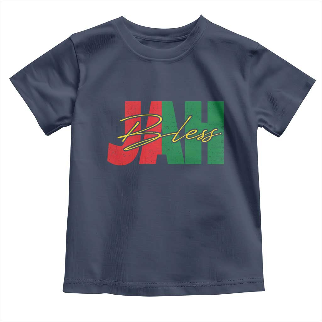 Rastafarian Jah Bless Toddler T Shirt Retro Reggae Rastafari Jamaica Rasta TS10 Navy Print Your Wear