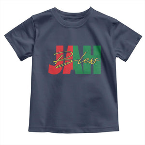 Rastafarian Jah Bless Toddler T Shirt Retro Reggae Rastafari Jamaica Rasta TS10 Navy Print Your Wear