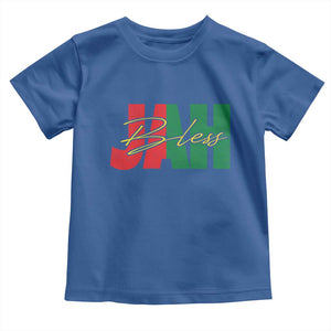 Rastafarian Jah Bless Toddler T Shirt Retro Reggae Rastafari Jamaica Rasta TS10 Royal Blue Print Your Wear