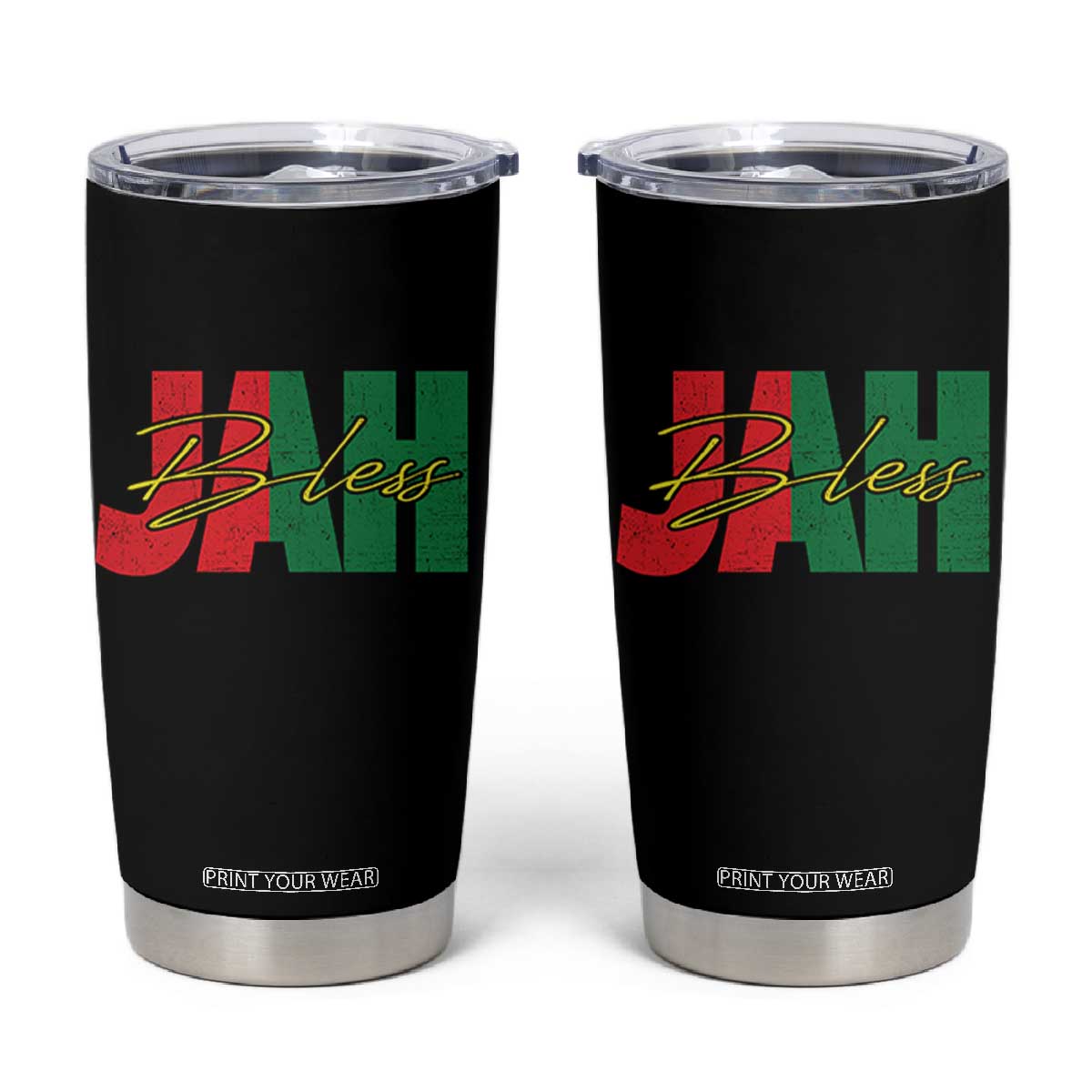 Rastafarian Jah Bless Tumbler Cup Retro Reggae Rastafari Jamaica Rasta TS10 Black Print Your Wear