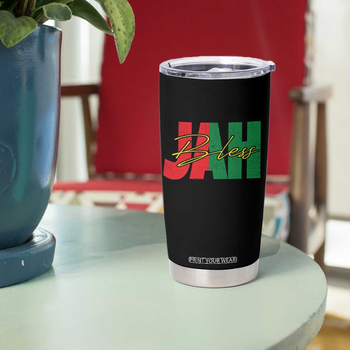 Rastafarian Jah Bless Tumbler Cup Retro Reggae Rastafari Jamaica Rasta TS10 Print Your Wear