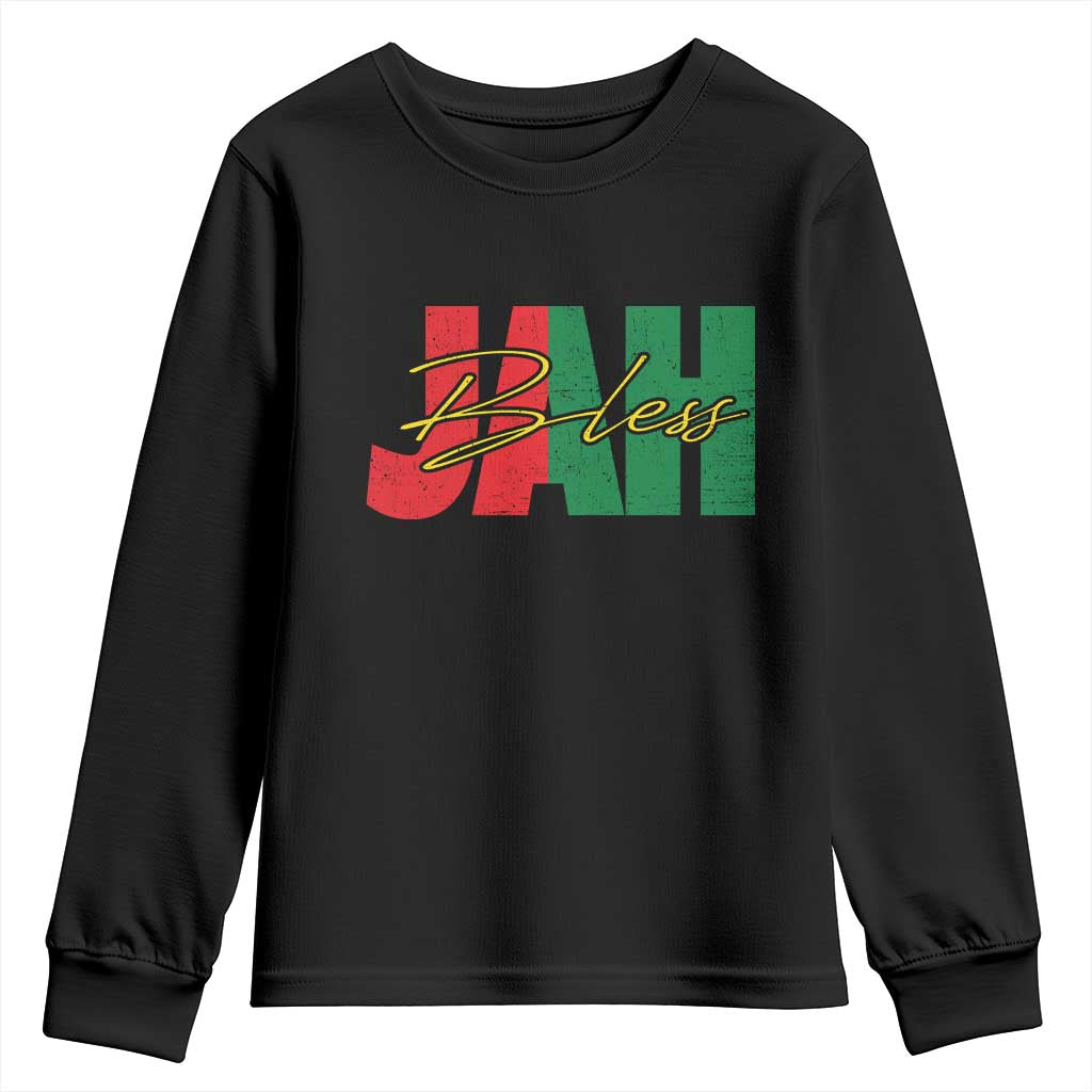 Rastafarian Jah Bless Youth Sweatshirt Retro Reggae Rastafari Jamaica Rasta TS10 Black Print Your Wear
