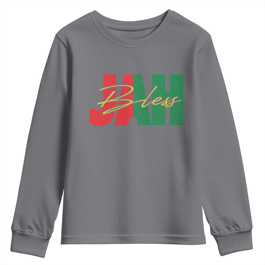 Rastafarian Jah Bless Youth Sweatshirt Retro Reggae Rastafari Jamaica Rasta TS10 Charcoal Print Your Wear