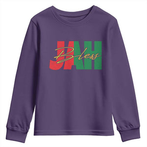 Rastafarian Jah Bless Youth Sweatshirt Retro Reggae Rastafari Jamaica Rasta TS10 Purple Print Your Wear
