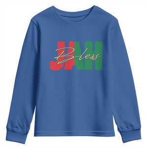 Rastafarian Jah Bless Youth Sweatshirt Retro Reggae Rastafari Jamaica Rasta TS10 Royal Blue Print Your Wear