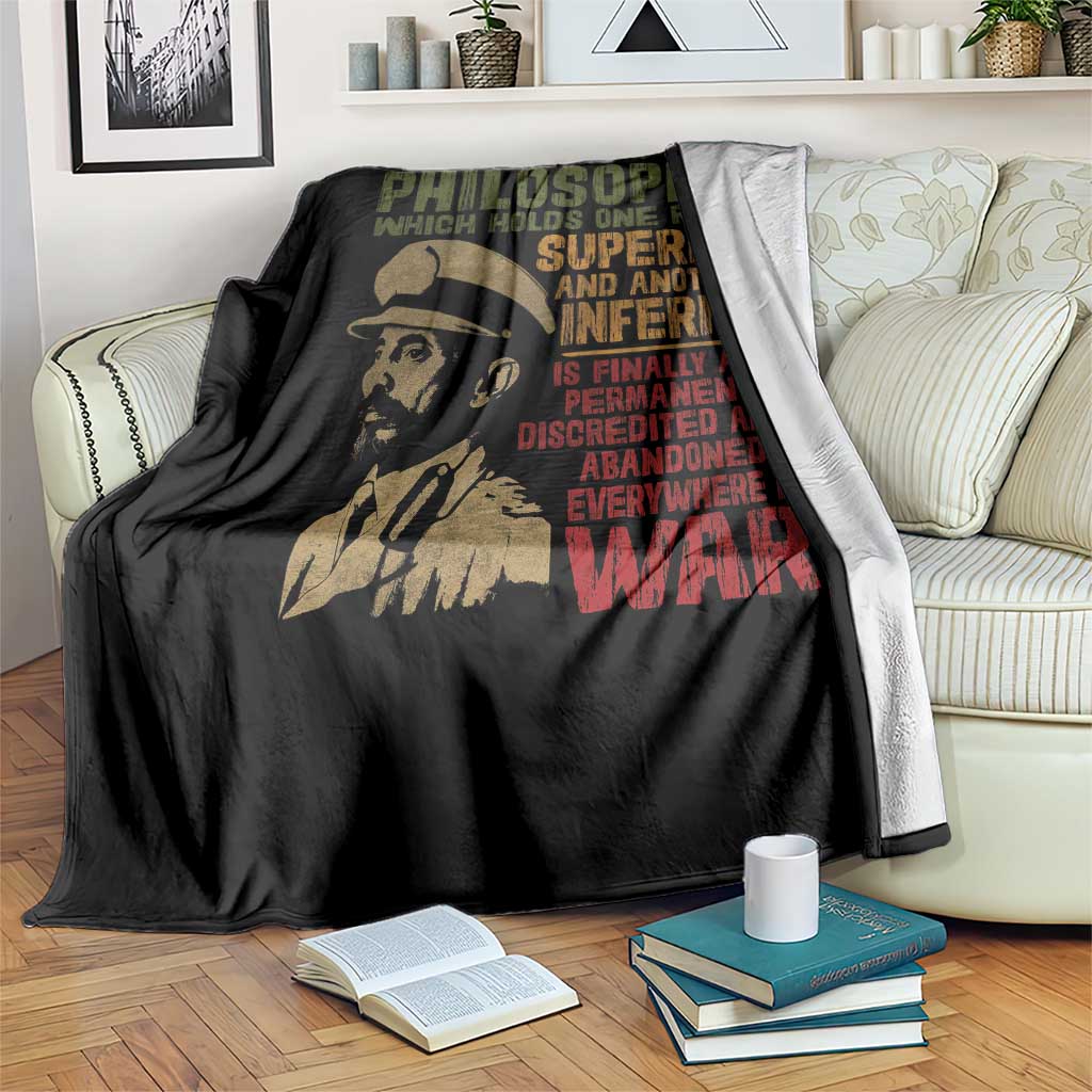 Haile Selassie Throw Blanket War Speech Lion of Judah Rasta Jah Bless TS10 Print Your Wear